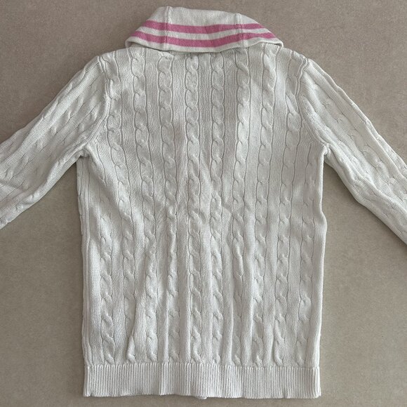 Lauren Active Shawl-Collar Cabled Cardigan ASO Aria Montgomery - Picture 4 of 11